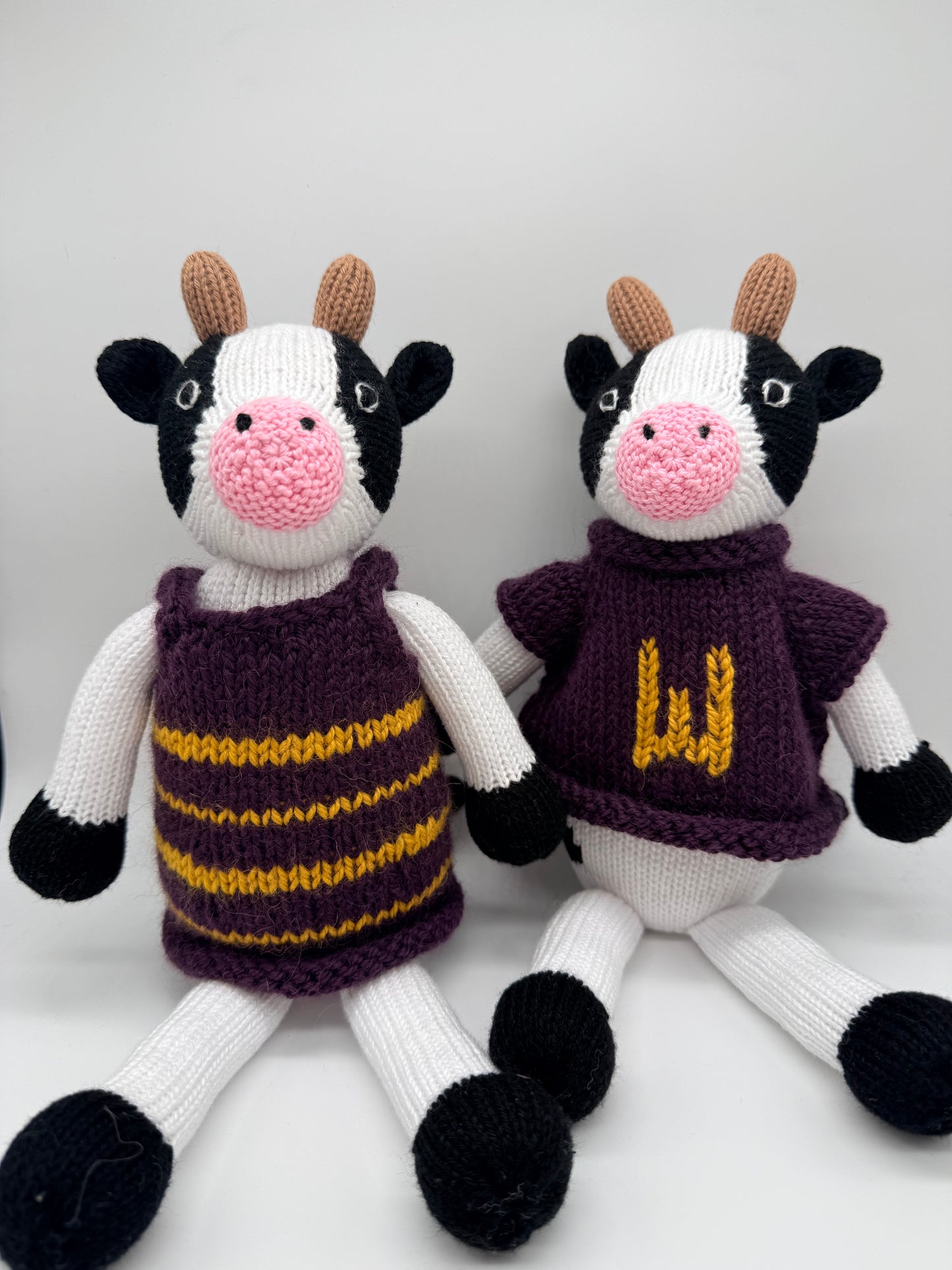 Handmade Knit Cow Plush