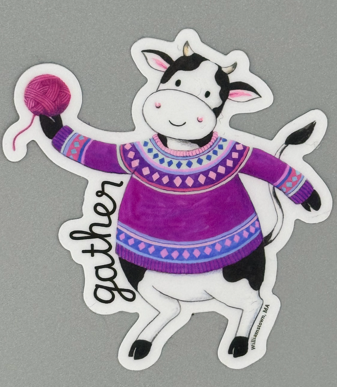 gather Besweatered Bovine Sticker