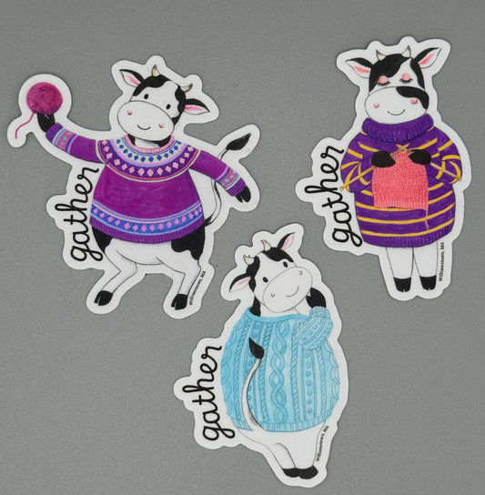 gather Besweatered Bovine Sticker