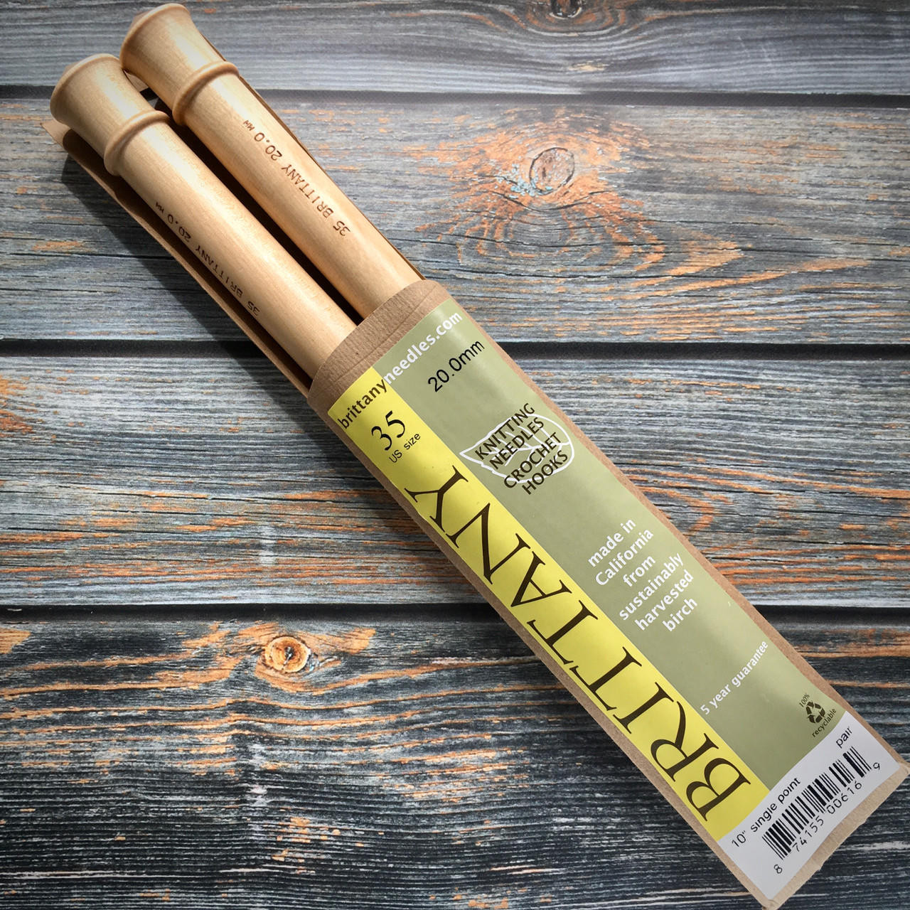 Brittany Birch single pointed needles