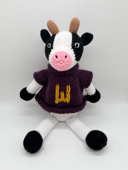 Handmade Knit Cow Plush