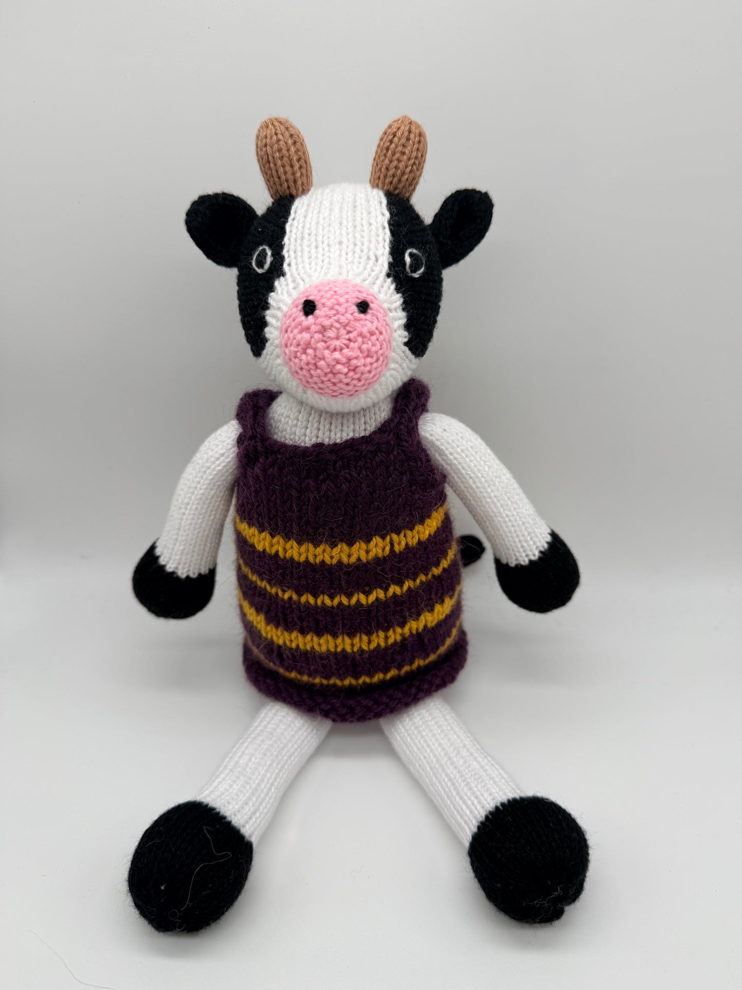 Handmade Knit Cow Plush